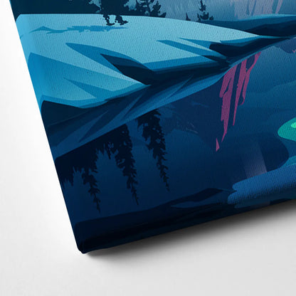 Anchorage Northern Lights Scene Canvas Close Up