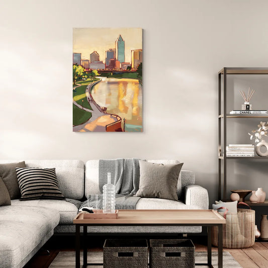 Omaha Scenic Riverfront - Canvas Wall Art Living Room