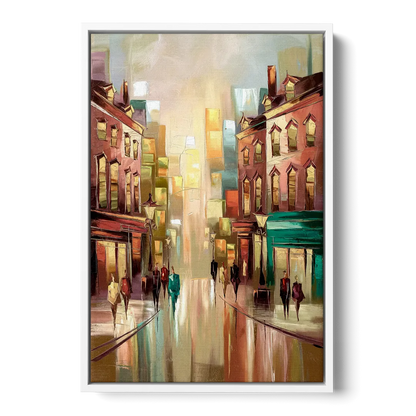 Camden Downtown Streetscape - White Frame Canvas