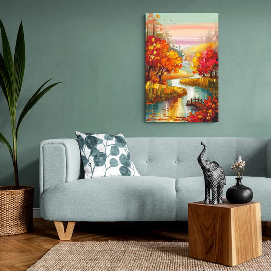New Hope Autumn Landscape - Canvas Wall Art Living Room