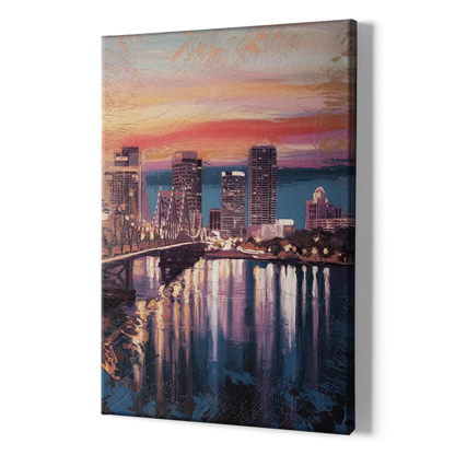 Jacksonville Urban Charm - Canvas Print Art Sides