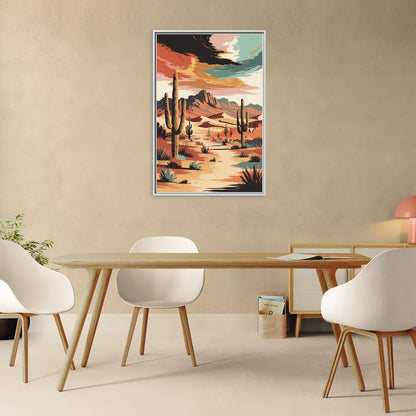 Phoenix Scenic Desert Beauty - Living Room White Frame Canvas