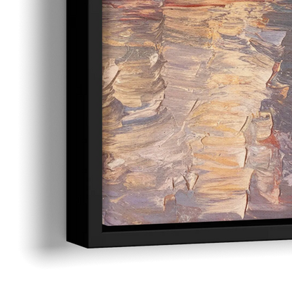 Boston Skyline with Fall Colors - Close-Up Black Frame Canvas