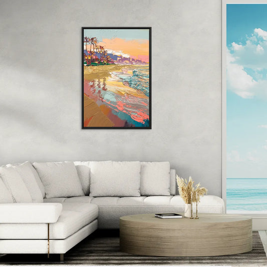 Irvine Orange County Vibes - Living Room Black Frame Canvas