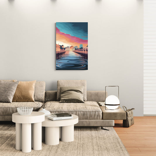 St. Petersburg Skyline Reflection - Canvas Wall Art Living Room