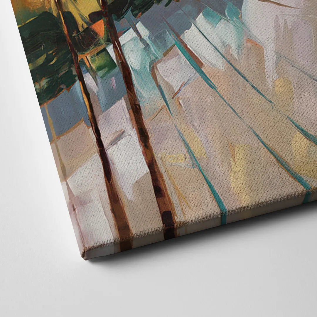 Long Beach California Palm Trees Canvas Close Up