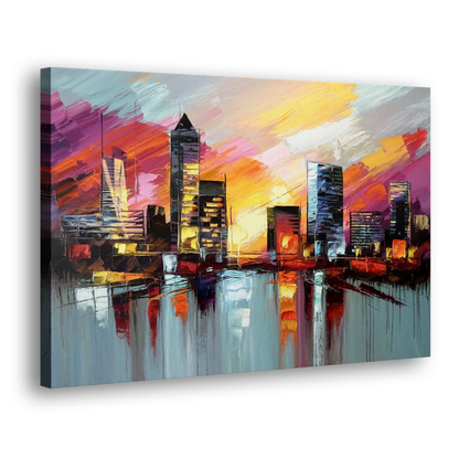Birmingham Sunset Skyline - Canvas Print Art Sides