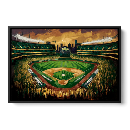 Oakland Athletics Stadium - Black Frame Canvas