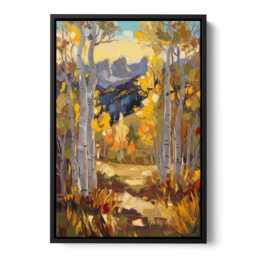 Telluride Autumn Aspen Forest - Black Frame Canvas