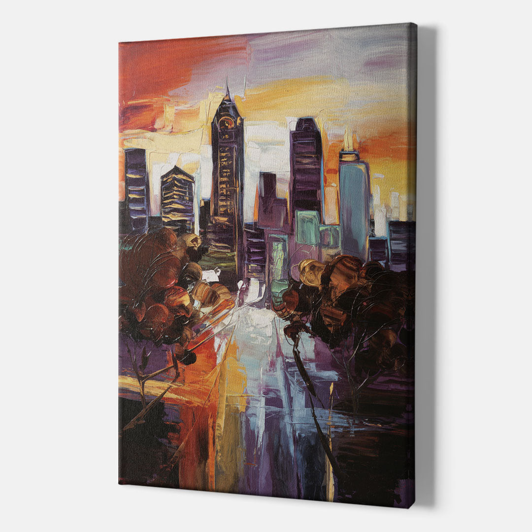 Atlanta Vintage Skyline - Canvas Wall Art Indoor