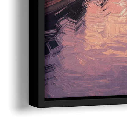 Arlington Skyline Sunset - Close-Up Black Frame Canvas