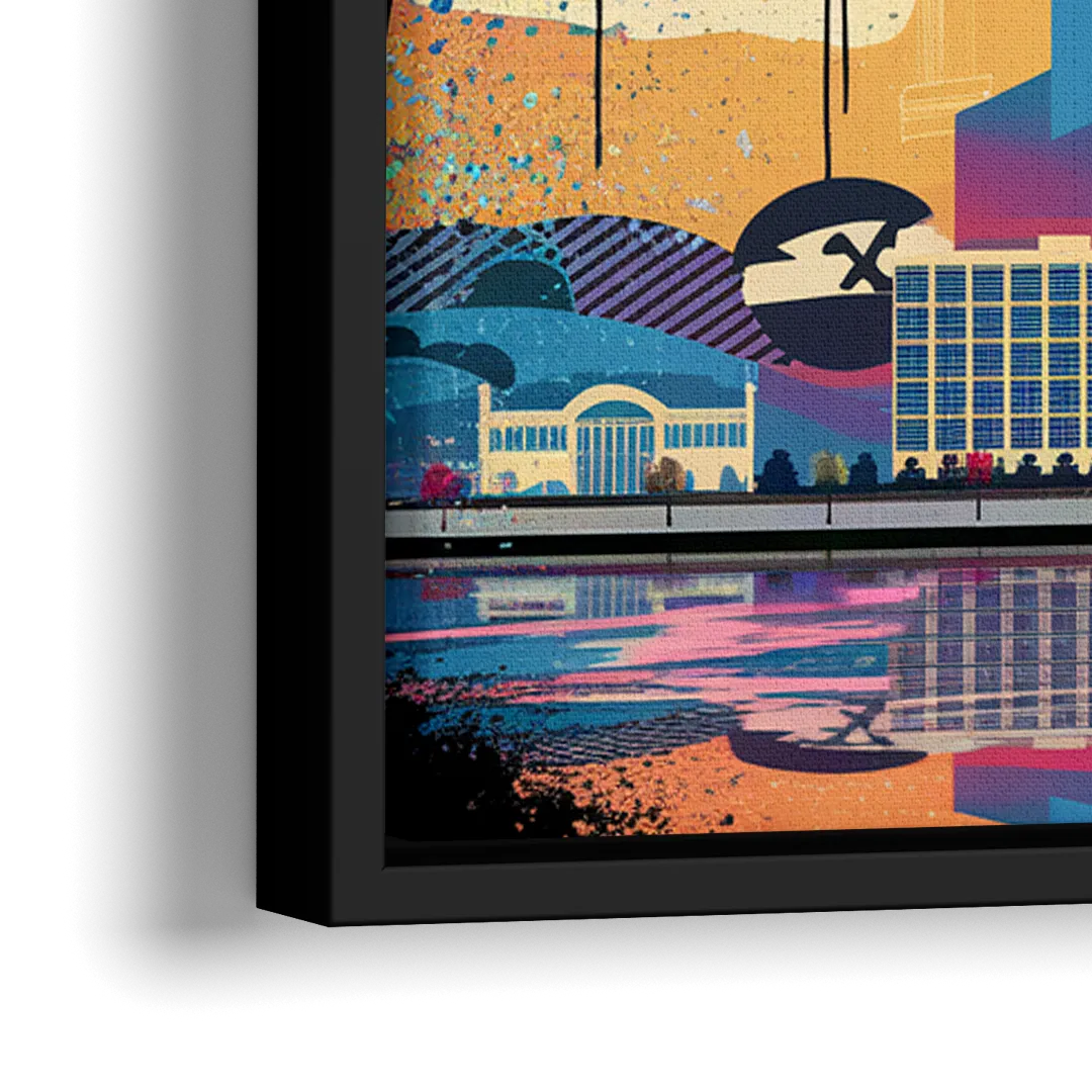Tampa Urban Street Art Vibes - Close-Up Black Frame Canvas