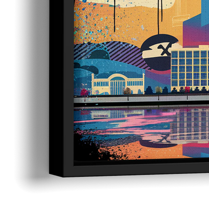 Tampa Urban Street Art Vibes - Close-Up Black Frame Canvas