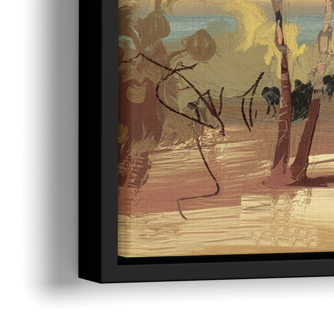 Savannah Coastal Beauty - Close-Up Black Frame Canvas