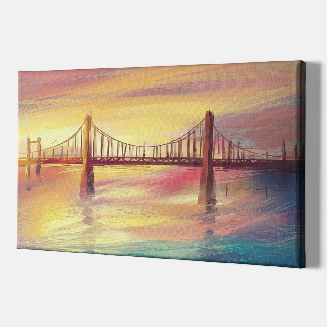 Chesapeake Bay Bridge Reflections - Canvas Wall Art Indoor