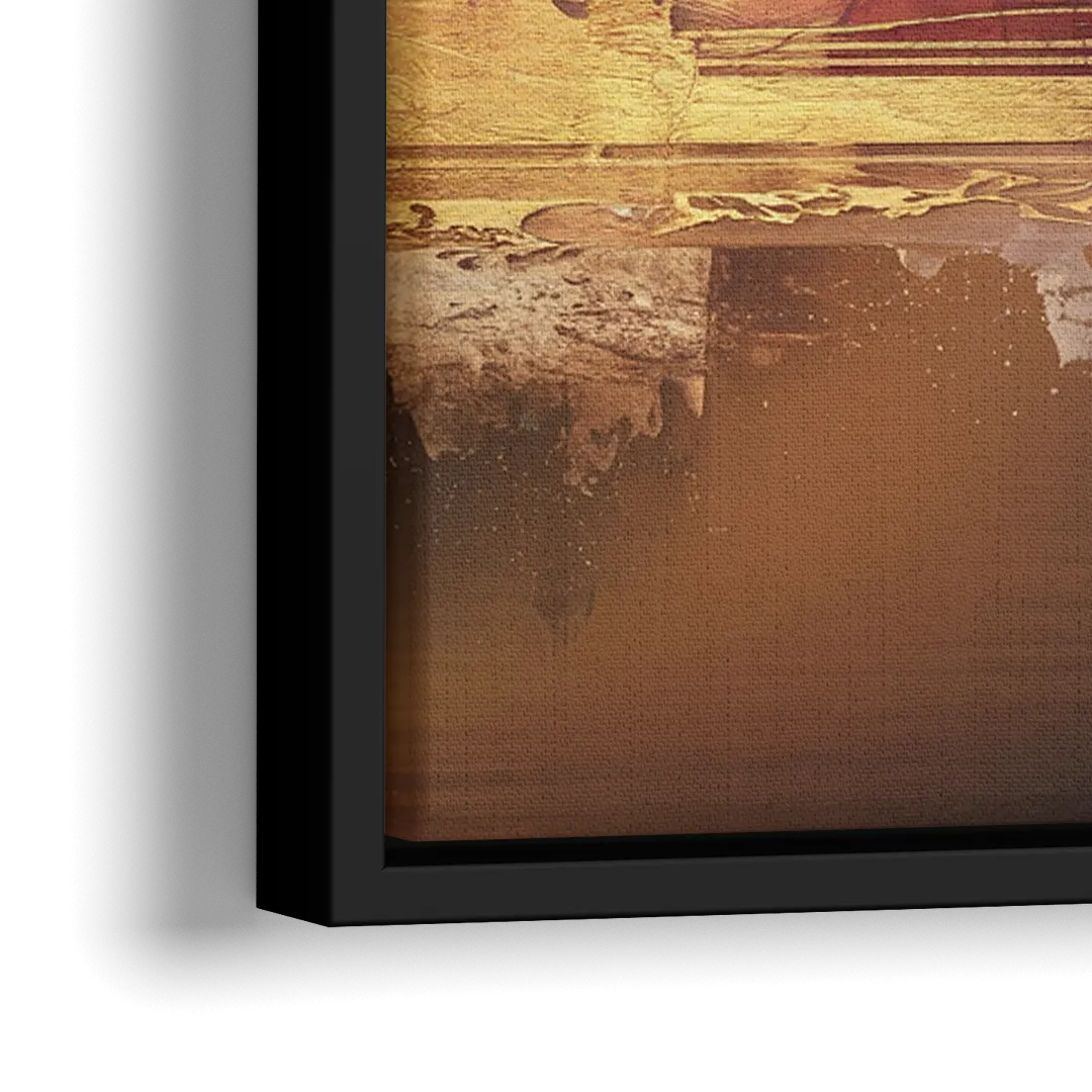 Omaha City Skyline - Close-Up Black Frame Canvas