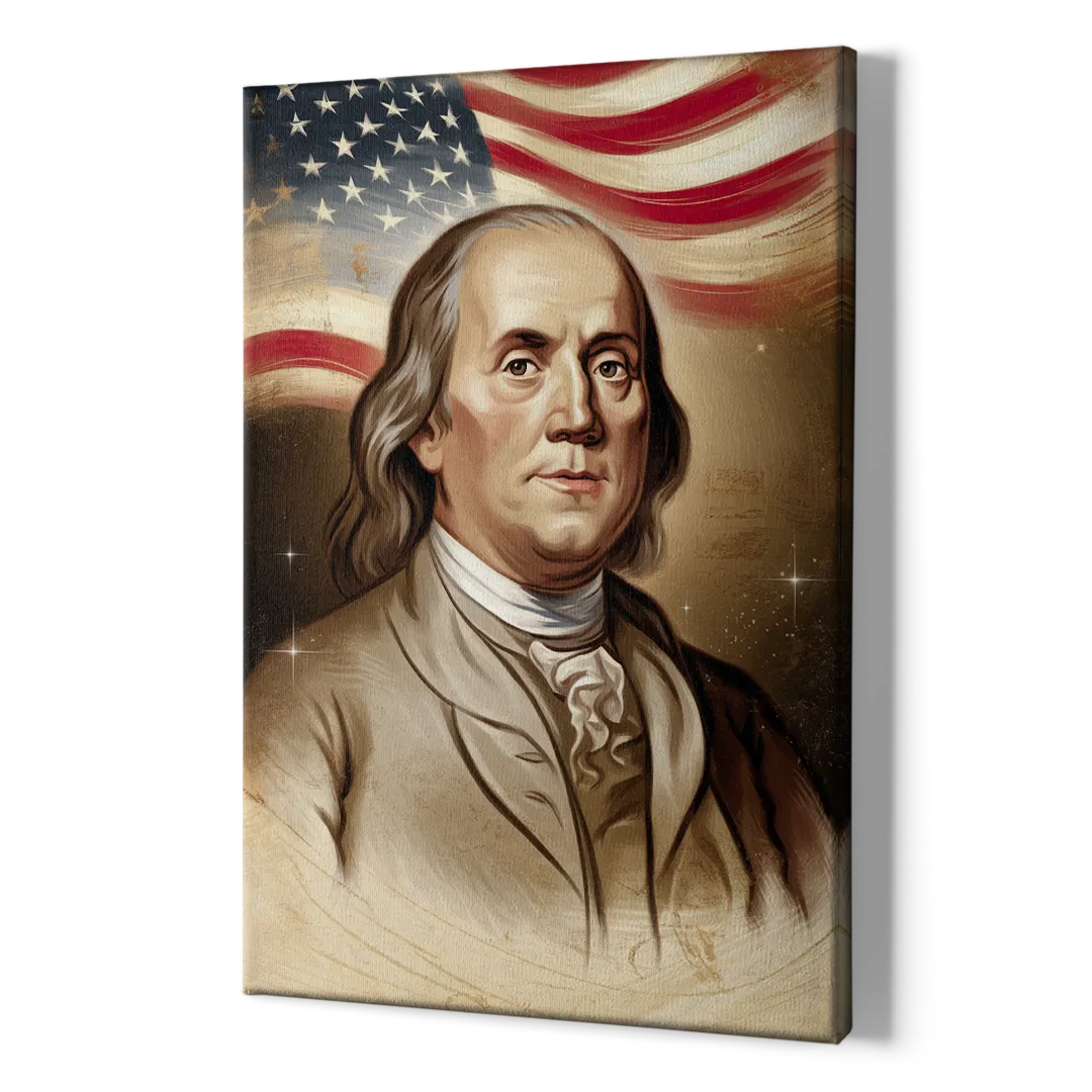 Franklin Patriotic Spirit - Canvas Print Art Sides