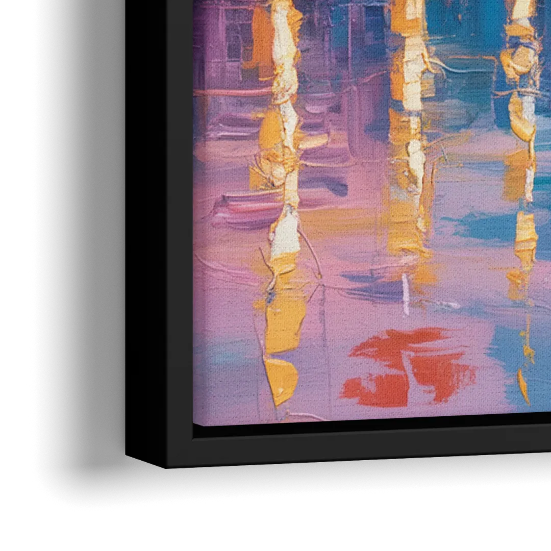 Vancouver City Lights - Close-Up Black Frame Canvas