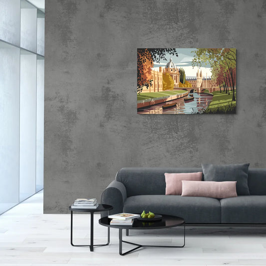 Oxford River Thames View - Canvas Wall Art Living Room