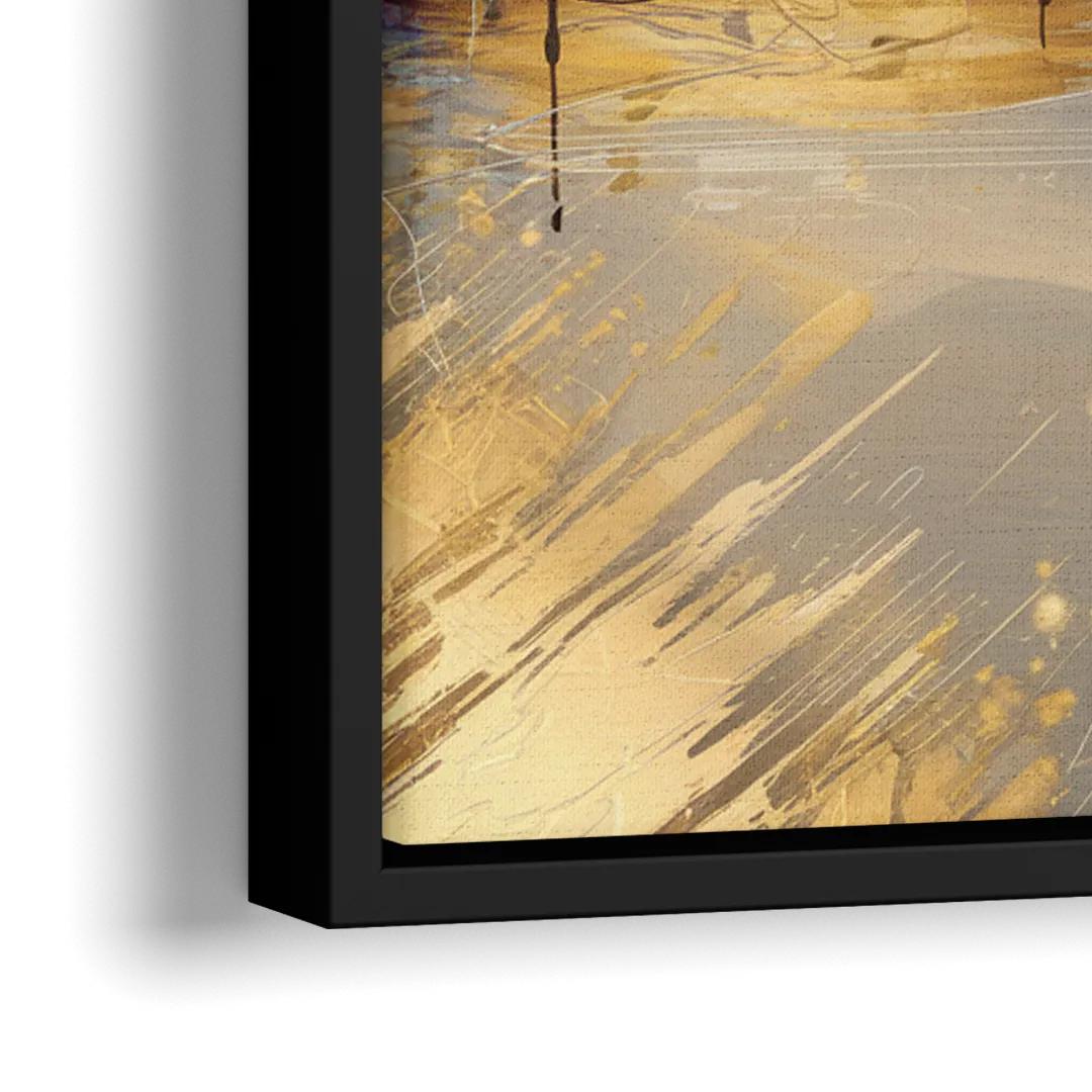 Lincoln Downtown Streetscape - Close-Up Black Frame Canvas