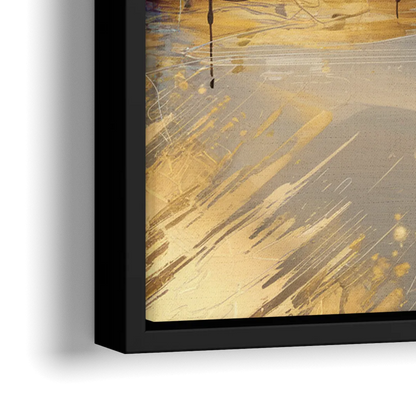 Lincoln Downtown Streetscape - Close-Up Black Frame Canvas