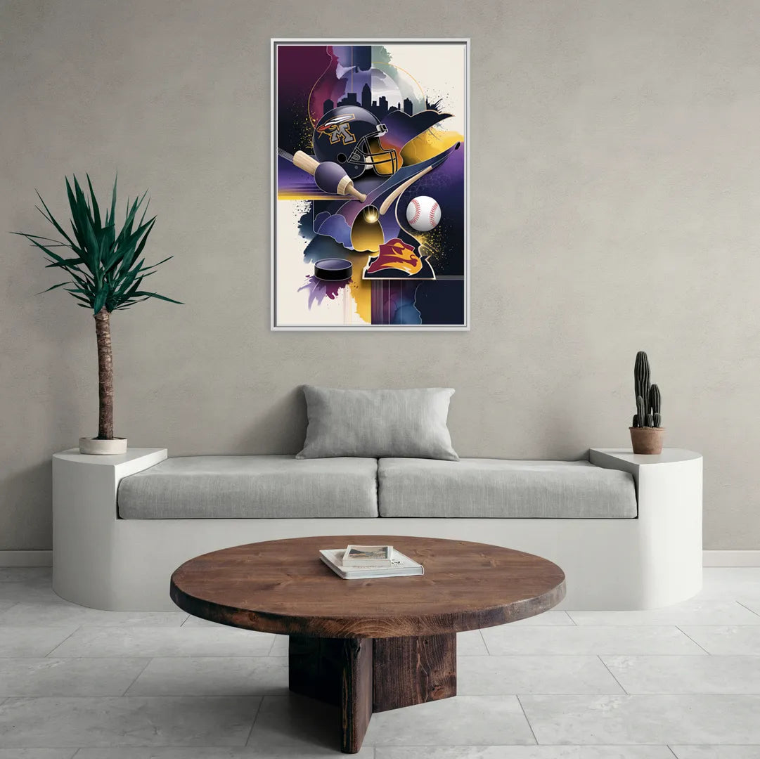 Minneapolis Sports Team Pride - Living Room White Frame Canvas