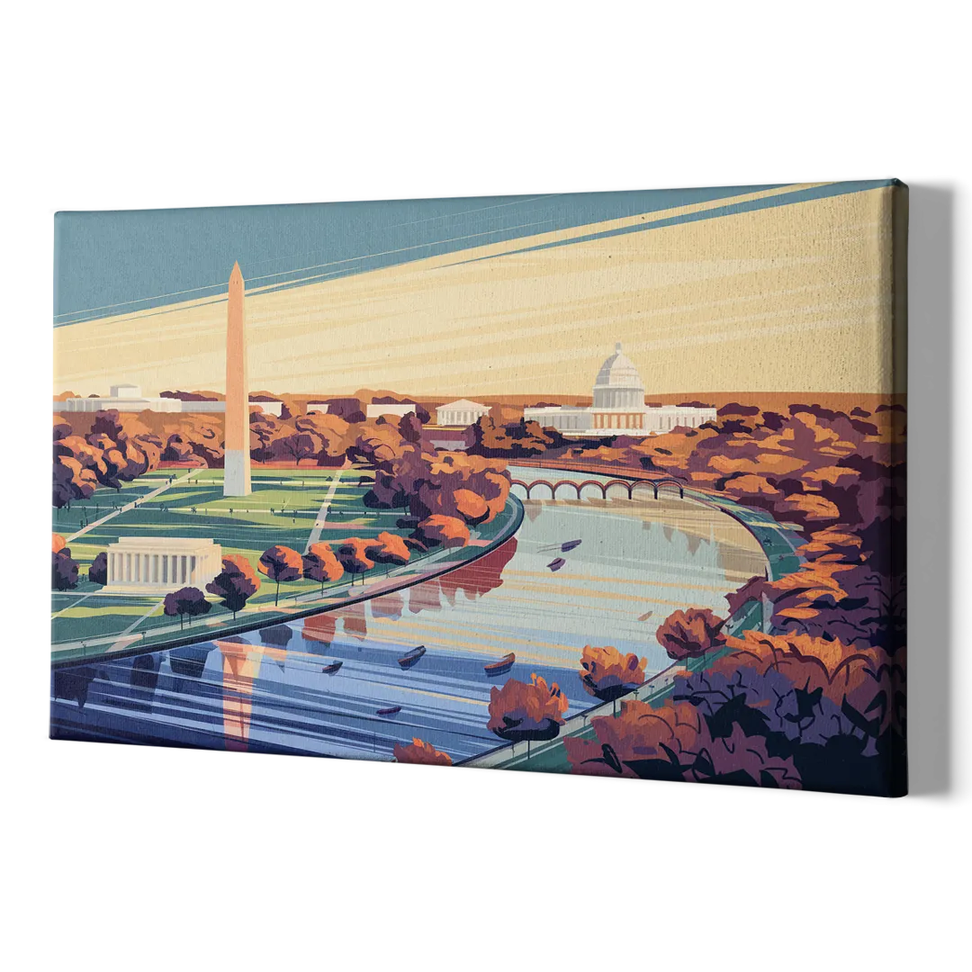 Washington Dc Aerial View - Canvas Print Art Sides