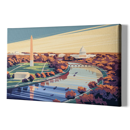 Washington Dc Aerial View - Canvas Print Art Sides