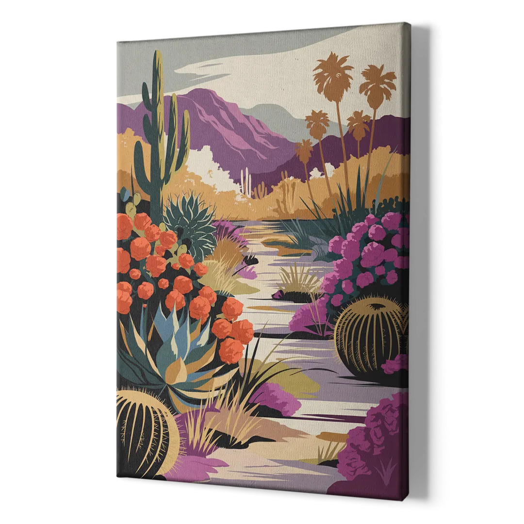 Palm Springs Desert Bloom - Canvas Print Art Sides
