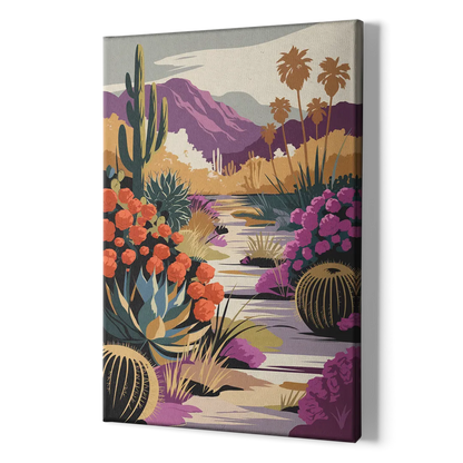 Palm Springs Desert Bloom - Canvas Print Art Sides