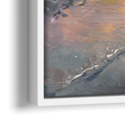 Naples Beach Sunset - Close-Up White Frame Canvas