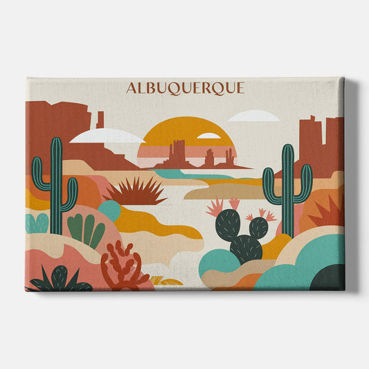 Albuquerque Southwest Colors - Canvas Wall Art