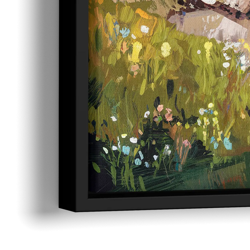 Galveston Lighthouse View - Close-Up Black Frame Canvas