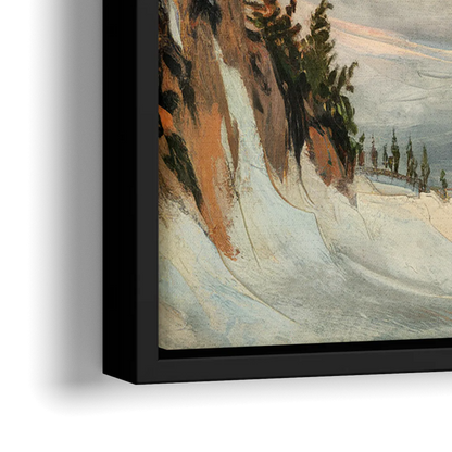 Anchorage Snowy Peaks - Close-Up Black Frame Canvas