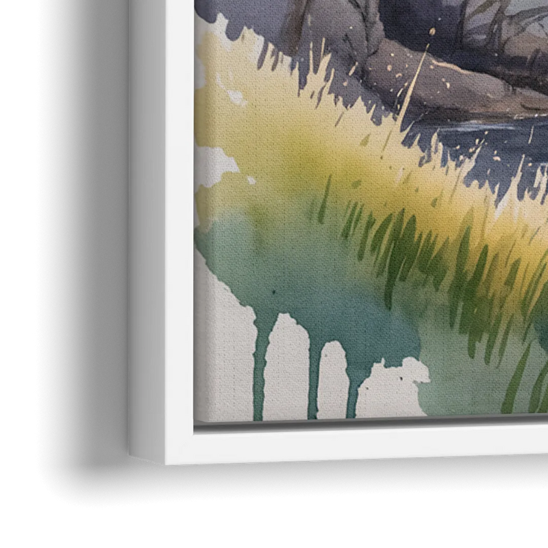 Nova Scotia Serenity - Close-Up White Frame Canvas