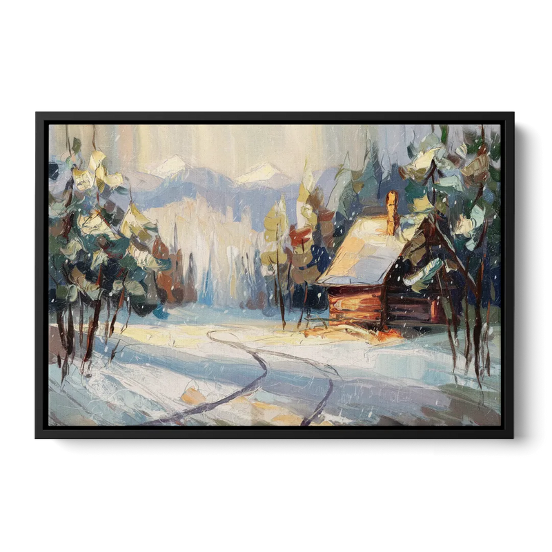 Gatlinburg Winter Wonderland - Black Frame Canvas