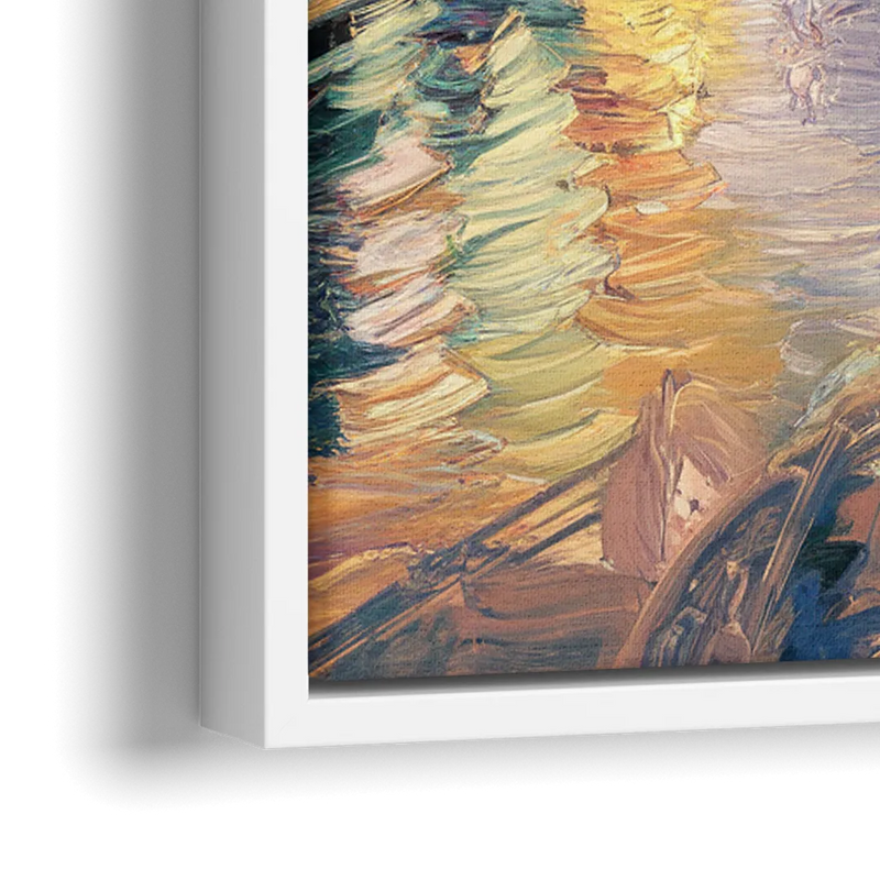 Columbus Scioto River View - Close-Up White Frame Canvas