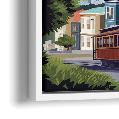 San Francisco Urban Landscape - Close-Up White Frame Canvas