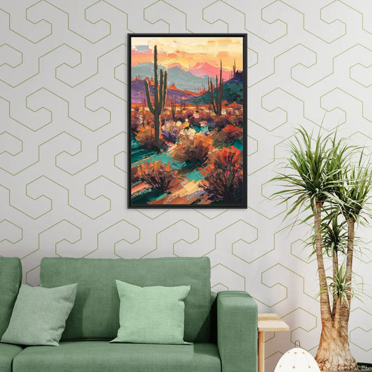 Tucson Sonoran Desert - Living Room Black Frame Canvas