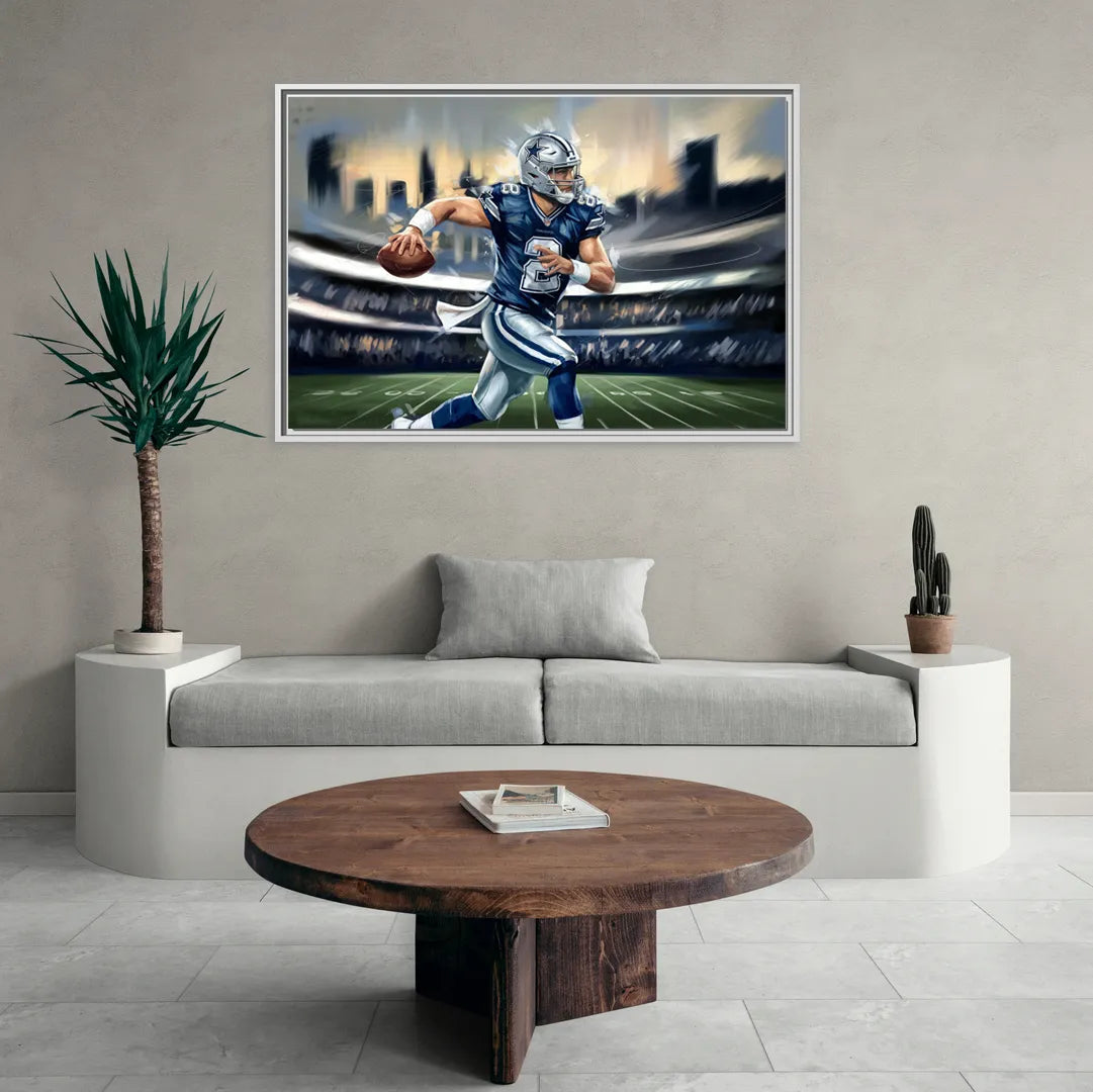 Plano Dallas Cowboys Spirit - Living Room White Frame Canvas