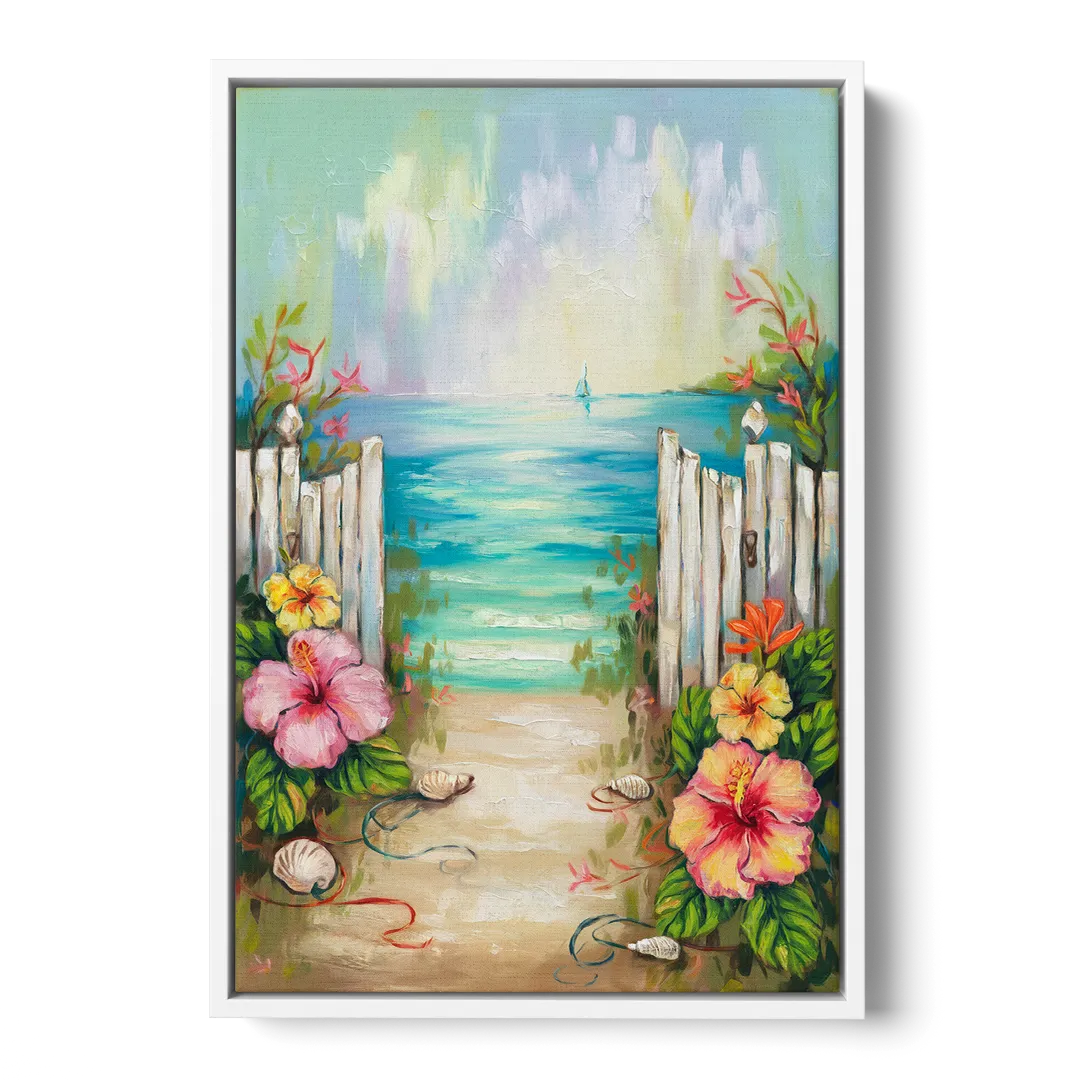 Key West Nautical Charm - White Frame Canvas