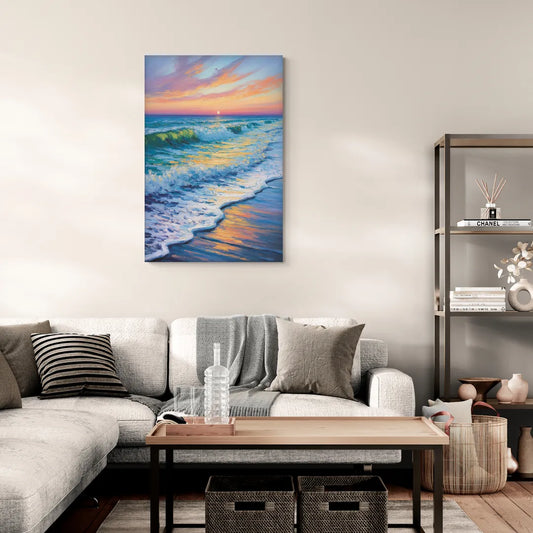Pacific Shores Sunset - Canvas Wall Art Living Room