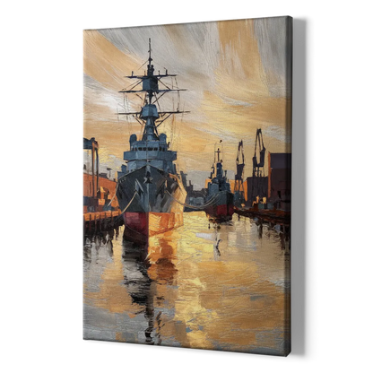 Norfolk Naval Shipyard Tribute - Canvas Print Art Sides