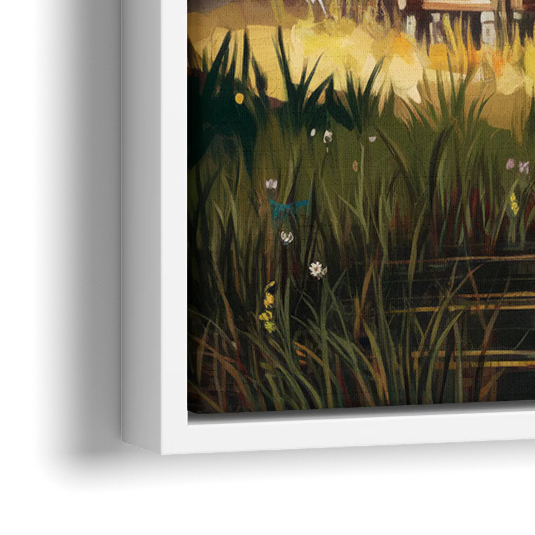 Gatlinburg Cabin in the Woods Rustic - Close-Up White Frame Canvas