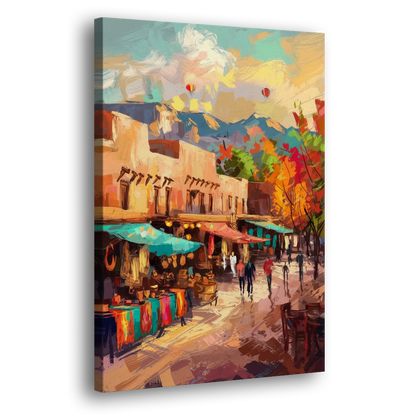 Santa Fe Historic Plaza - Canvas Print Art Sides