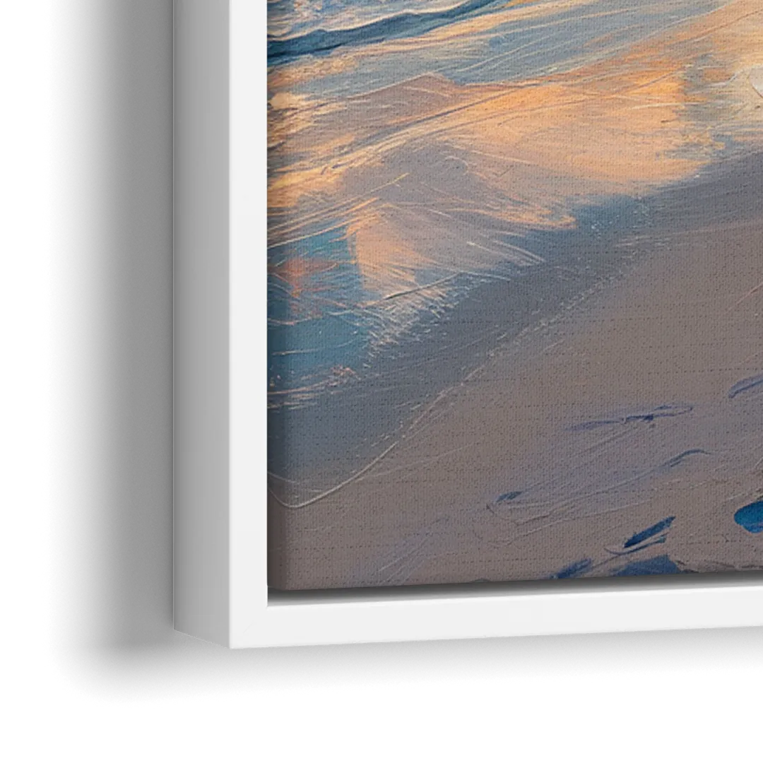 Hilton Head Island Sunset Beach View - Close-Up White Frame Canvas