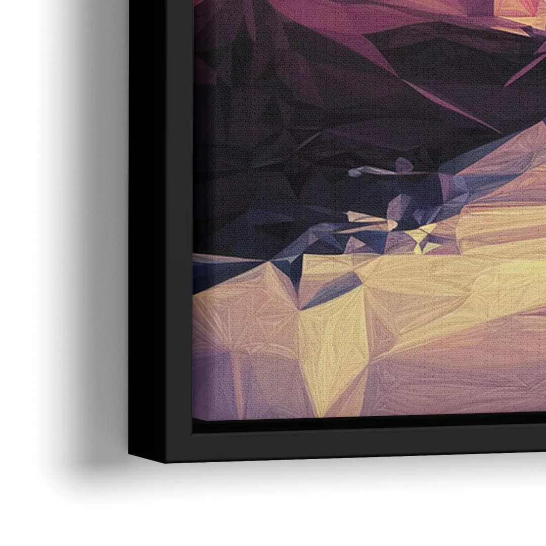 Boise Sunset Serenity - Close-Up Black Frame Canvas