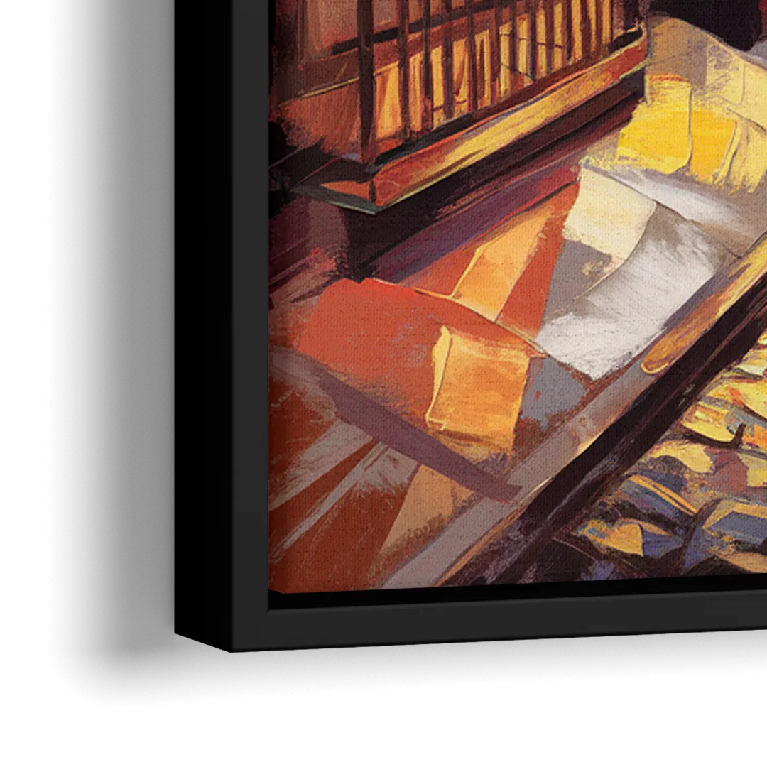 Sacramento Historic Old Town - Close-Up Black Frame Canvas