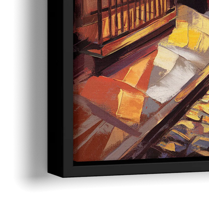 Sacramento Historic Old Town - Close-Up Black Frame Canvas