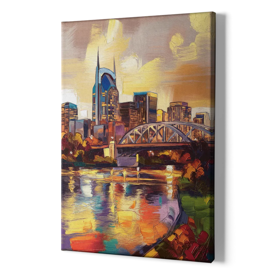 Nashville Scenic Riverfront - Canvas Print Art Sides